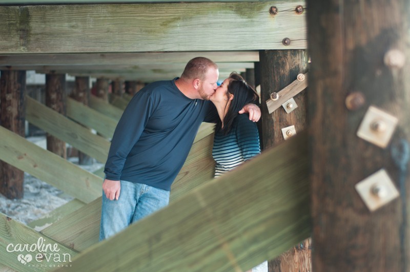 madeira beach engagement session, john's pass, st. petersburg wedding photographer, kissing under dock, engagement session