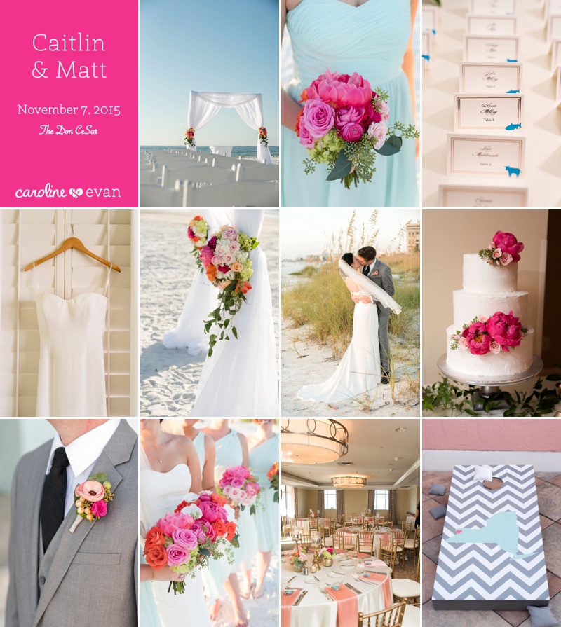 pink and seafoam beach wedding details | color story | Caroline Thomas  Photography Blog